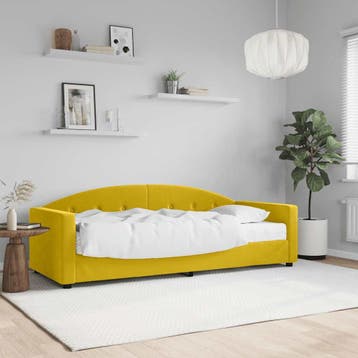 vidaXL Slaapbank met matras 80x200 cm fluweel geel, Verzenden