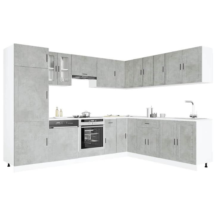 vidaXL 14-delige Keukenkastenset Porto bewerkt hout, Huis en Inrichting, Kasten | Overige, Nieuw, Verzenden