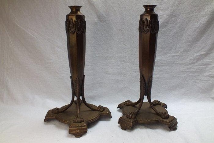 Chandelier - Bronze, Laiton, Antiek en Kunst, Antiek | Overige Antiek