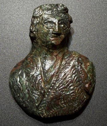 Oud-Romeins Brons Prachtig borstbeeld van de held Hercules