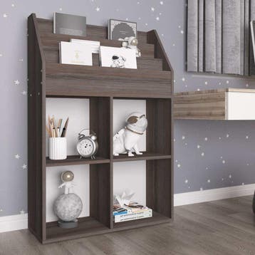 vidaXL Kindertijdschriftenrek 71x30x114 cm bewerkt hout, Verzenden, Nieuw