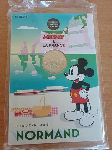 Frankrijk. 10 Euro 2018 Mickey et la France (3 coins)