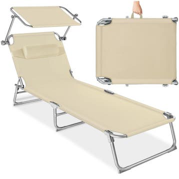 Ligbed 4-niveaus met hoofdkussen - beige, Verzenden, Nieuw