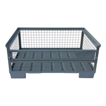 Gitterbox GB017 - halfhoog, stalen bodem