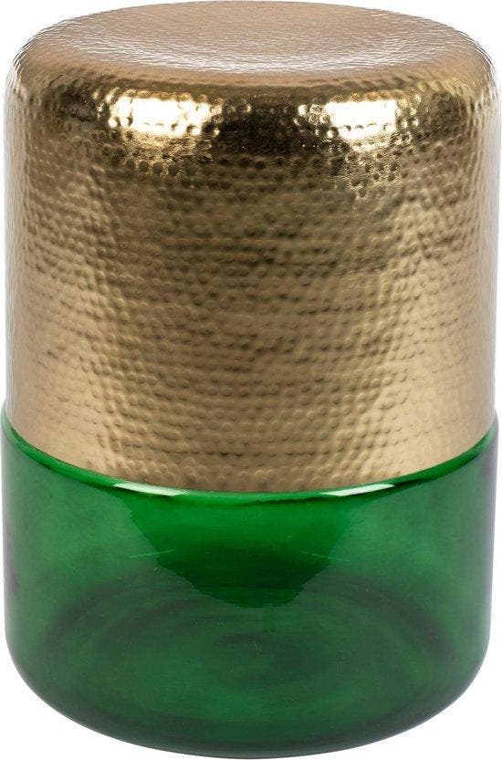 2dekans | Dutchbone Cave Bijzettafel Groen/ Goud, Huis en Inrichting, Tafels | Bijzettafels, Ophalen of Verzenden