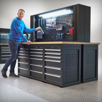 Datona Werkbank PRO - 2x 200 cm – eiken – 36 lades en 2x, Ophalen of Verzenden, Nieuw