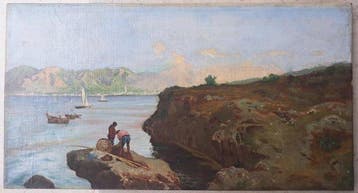 École italienne (XIX) - Paesaggio marino - NO RESERVE