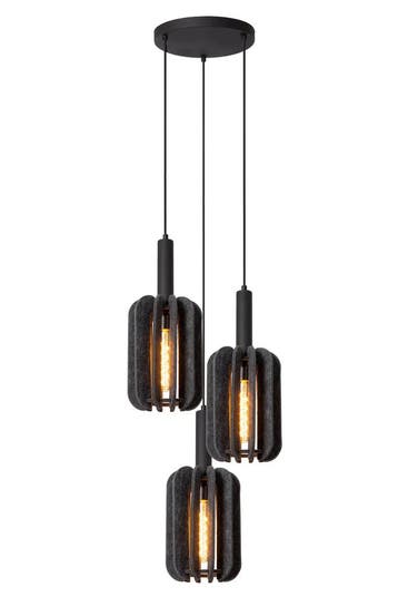 Hanglamp Lucide RAFAL -  - Ø 50 cm - 3xE27 - Grijs, Verzenden, Nieuw