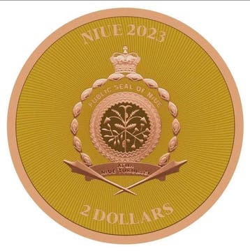 Niue. 2 Dollars 2023 - Lucky Clover Rose Gold 24kt