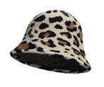 Bucket Hat Hoedje – Panterprint - Soft – One Size – Bruin, Nieuw