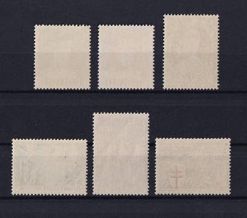 België 1931/1934 - 6 topwaarden uit de reeksen Kepi,, Gestempeld
