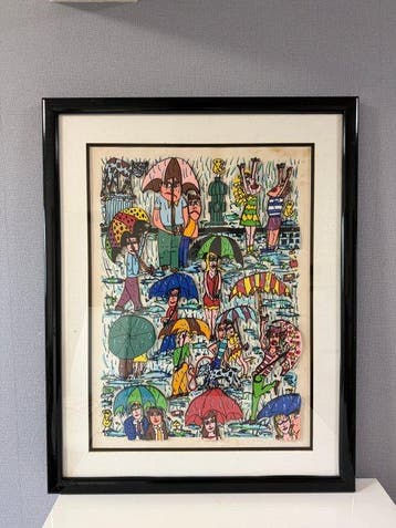 James Rizzi (1950-2011) - Rain · 3D silkscreenBIG SIZE