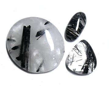 Lot - QUARTZ TOURMALINE - 100 % NATUREL Cabochon- 19.67 g -, Verzamelen