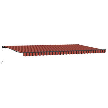 vidaXL Uitschuifbare luifel Oranje en bruin 600 × 300 cm, Verzenden, Nieuw