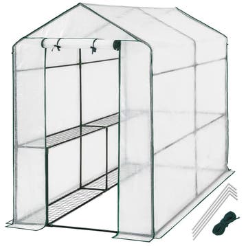 tectake Broeikas met folie - wit, Tuin en Terras, Verzenden, Nieuw