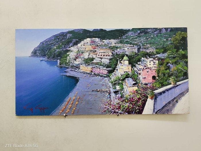 Vincenzo Caiazza (1977) - Positano, Antiquités & Art, Art | Peinture | Classique