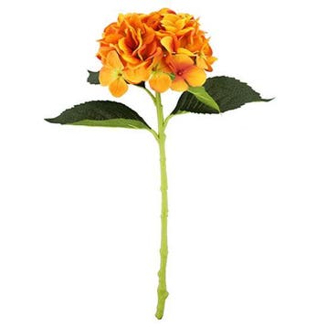 Chloe Hortensia Oranje Zijdenbloem 51 cm per stuk, Maison & Meubles, Accessoires pour la Maison | Plantes & Fleurs artificielles