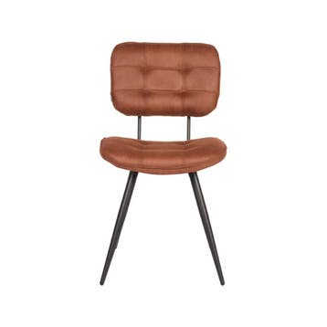 Stoel Gus | Cognac | Microvezel | Zwart Metalen Frame | 2, Verzenden, Nieuw in verpakking