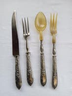 Couverts de service à salade (4) - Argent 950 - 1900-1910,, Antiquités & Art