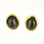 Oorbellen - 18 karaat Geel goud Onyx