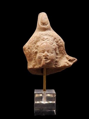 Oud-Egyptisch - Hoofd van Harpocrates uit keramiek -