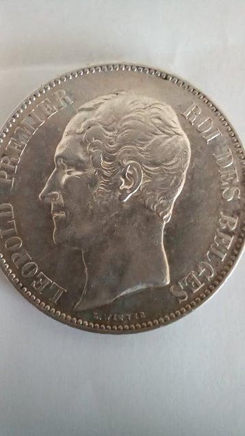 Belgique. Léopold Ier. 5 Francs 1858 (Sans prix de réserve)