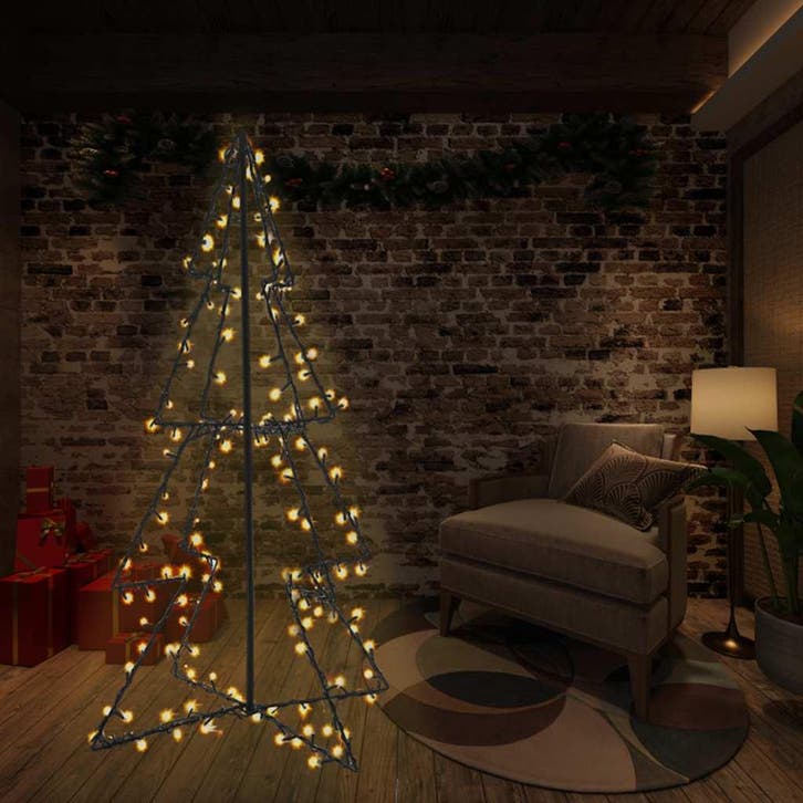 vidaXL Kegelkerstboom 240 LEDs binnen en buiten 115x150 cm, Diversen, Kerst, Nieuw, Verzenden