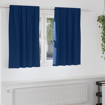 vidaXL Blackout Gordijnen met Ringen 2 st Donkerblauw 140 x, Verzenden, Nieuw