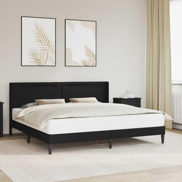 vidaXL Bedframe met LED-stripverlichting Zwart 180 x 200 cm, Verzenden, Nieuw