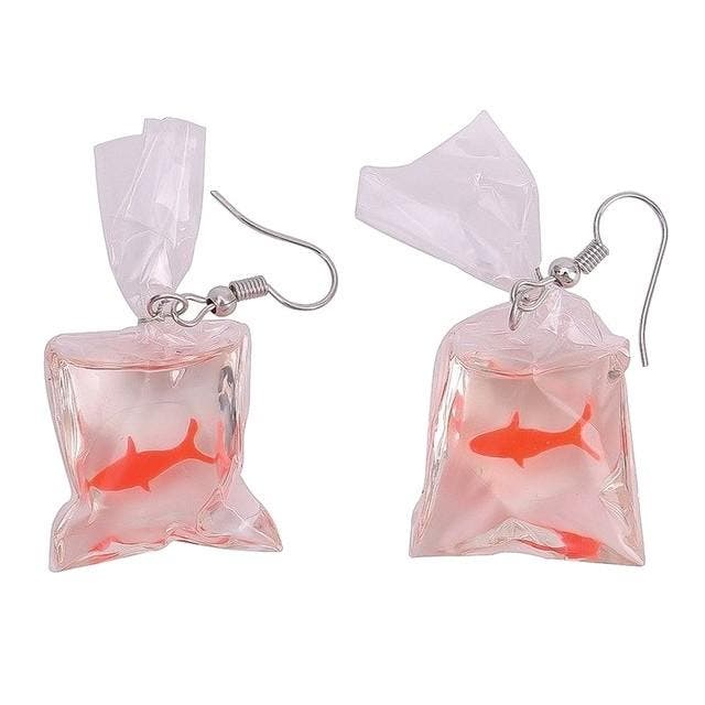 Fako Bijoux - Oorbellen - Goudvis In Een Zakje - Oranje, Handtassen en Accessoires, Oorbellen, Verzenden