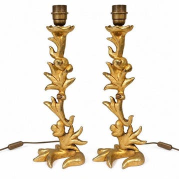Fondica - Georges Mathias - Tafellamp (2) - Verguld brons, Antiek en Kunst