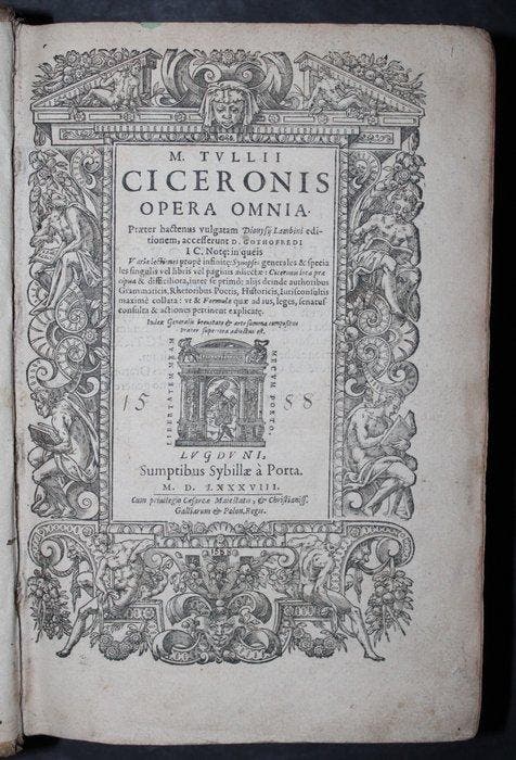 Denis Godefroy - M. Tullii Ciceronis opera omnia - 1588, Antiek en Kunst, Antiek | Boeken en Manuscripten