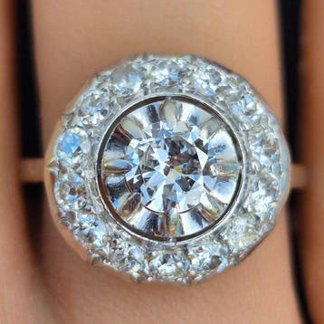 Zonder minimumprijs - Ring Platina - 0.92ct. tw. Diamant, Nieuw