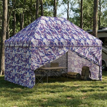 vidaXL Pop-up Gazebo met 4 Zijwanden 2,95 x 4,1 m Blauw, Verzenden