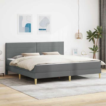vidaXL Bedframe 180 x 200 cm Donkergrijs, Huis en Inrichting, Slaapkamer | Matrassen en Bedbodems, Verzenden, Nieuw