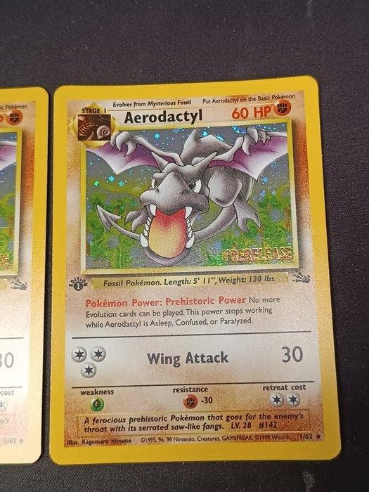Pokémon - 2 Card - Aerodactyl First edition - WOTC - Fossil, Hobby & Loisirs créatifs, Jeux de cartes à collectionner | Pokémon
