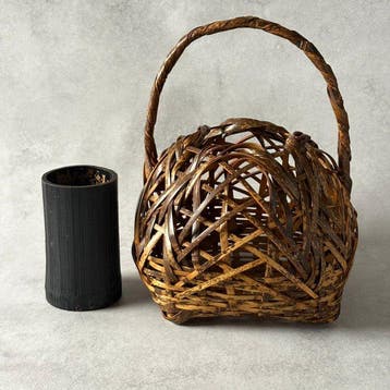 Vaas - Bamboe - Japan - Vintage handgemaakte Showa (Zonder, Antiek en Kunst