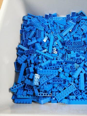 Lego - geen serie - 01. Partij van 1000 blauwe bouwstenen -