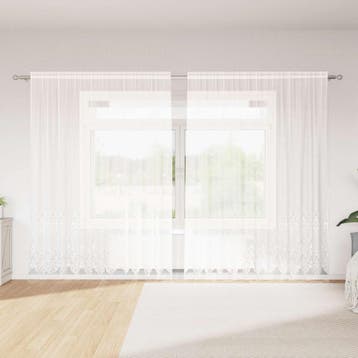 vidaXL Lacegordijn Wit 200 x 300 cm Polyester, Verzenden, Nieuw