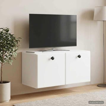 vidaXL Wandmontage TV-kast 59,5 x 31 x 30 cm Wit Bewerkt, Huis en Inrichting, Kasten |Televisiemeubels, Verzenden, Nieuw