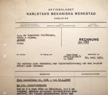Themacollectie - Zeldzame 1937 Zweedse industriële factuur -