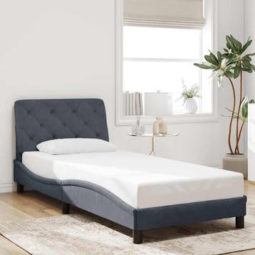 vidaXL Bedframe zonder matras 80x200 cm fluweel donkergrijs, Verzenden