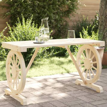 vidaXL Tuintafel 115x55x65 cm massief vurenhout, Verzenden, Nieuw