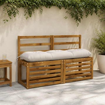 vidaXL Bankkussen VIANEN 100% Polyester Wit 110 x 30 x 12 cm, Verzenden, Nieuw