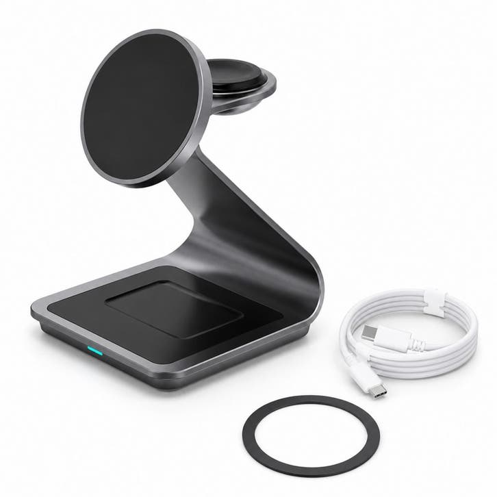 DrPhone TrioDock M3 3-in-1 Draadloze Oplader – Magnetisch, Télécoms, Téléphonie mobile | Chargeurs pour téléphone, Envoi
