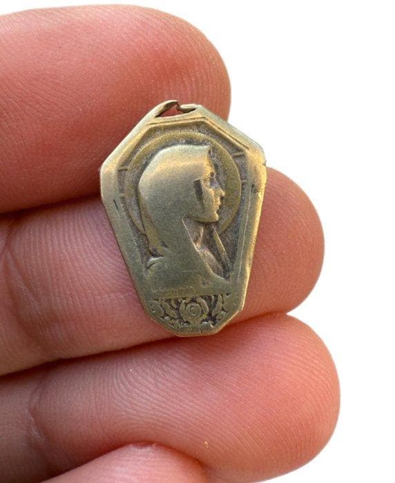 Ésotérique et mystérieuse médaille gothique en bronze,, Antiek en Kunst, Curiosa en Brocante