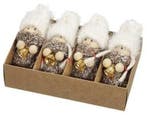 Meisjes kabouter hangers Bruin Wit 7 cm set van 4 stuks