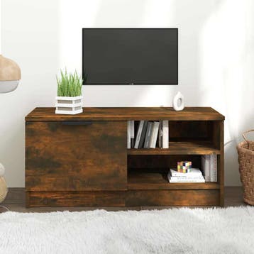vidaXL Tv-meubel 80x35x36,5 cm bewerkt hout gerookt, Verzenden, Nieuw