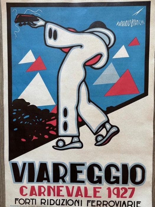 Virgilio Bianchi - Viareggio – Carnevale 1927 - Jaren 1970, Antiek en Kunst, Kunst | Tekeningen en Fotografie