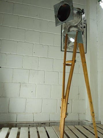 Statief vloerlamp - Vintage theaterreflector op statief -